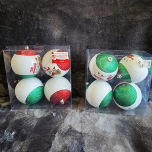 Elf on the shelf Christmas ornament bundle, elf scout boy & elf pet dog, 4 pc ea